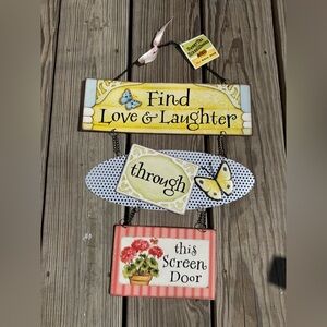 Yellow and White Inspirational Wall Hanging